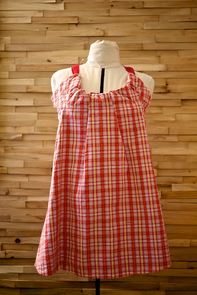 30 Dollar Pretty Pleats Vintage Halter Dress/tunic Red Plaid