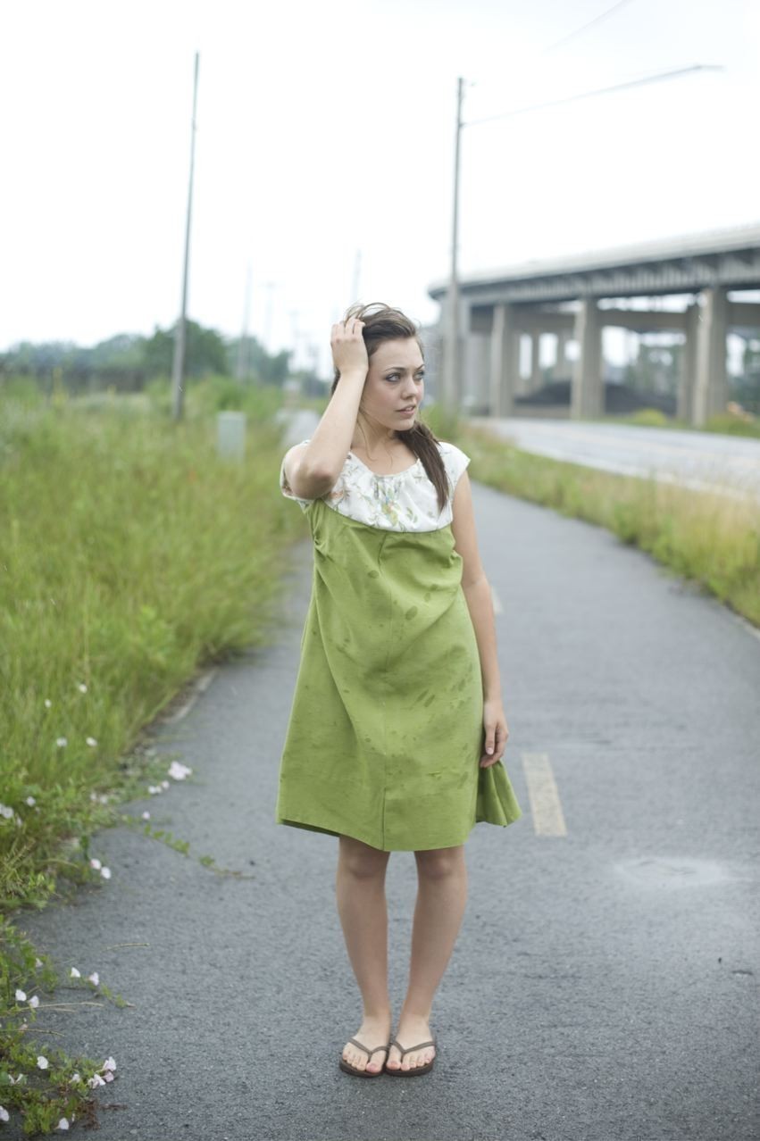 Open Back Dress Made With Repurposed Vintage Materials