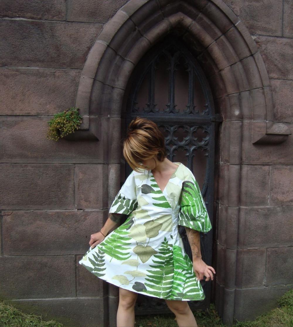 Custom Fern Dress Made With Repurposed, Vintage Materials
